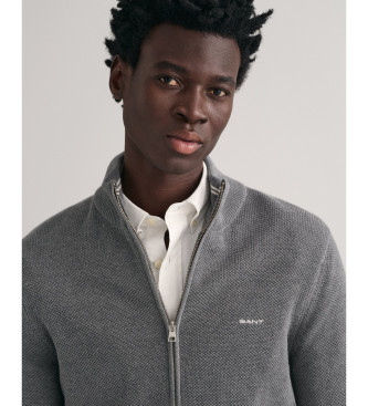 Gant Cardigan gris  fermeture clair