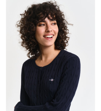 Gant Strickjacke aus Stretch-Baumwolljersey in navy