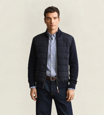 Gant Hybride vest met rits, marineblauw