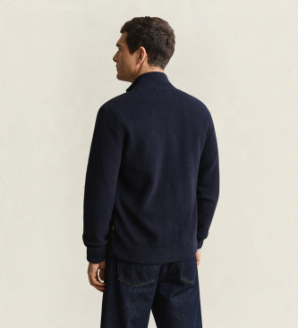 Gant Hybride vest met rits, marineblauw