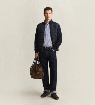 Gant Hybride vest met rits, marineblauw
