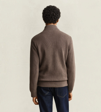 Gant Hybride vest met rits, taupe