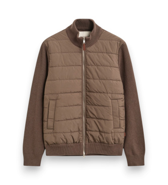 Gant Hybride vest met rits, taupe