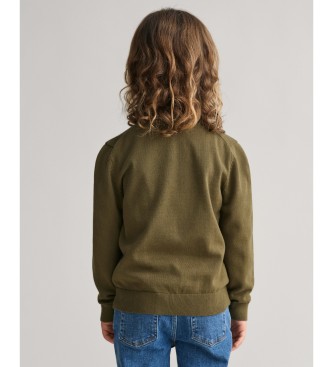 Gant Shield Kids bomulls-kofta med dragkedja grn