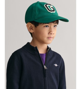 Gant Shield Kids navy cotton zip up cardigan