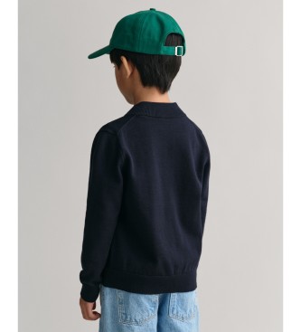 Gant Shield Kids navy cotton zip up cardigan