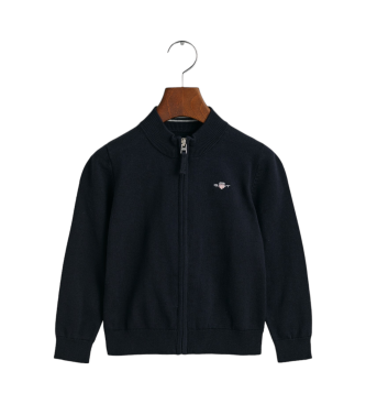 Gant Shield Kids - Cardigan zipp en coton bleu marine