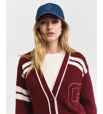 Gant Gant Varsity vest met piekenkraag kastanjebruin