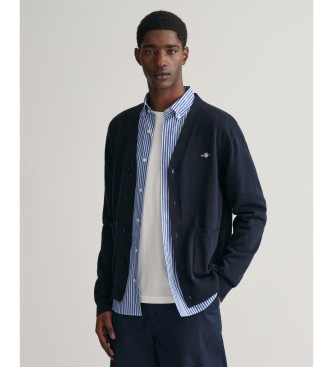 Gant V-neck cardigan in cotton Classic navy