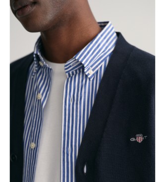 Gant Cardigan med V-ringning i bomull Classic navy