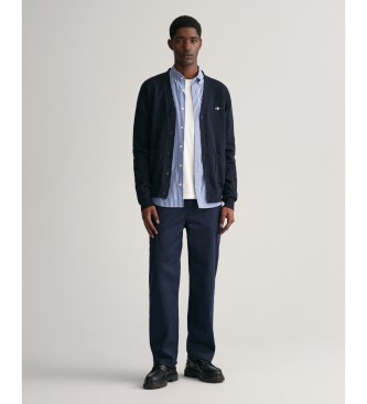 Gant V-neck cardigan in cotton Classic navy