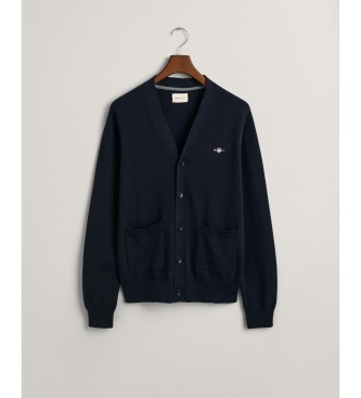 Gant Cardigan med V-udskring i bomuld Classic navy