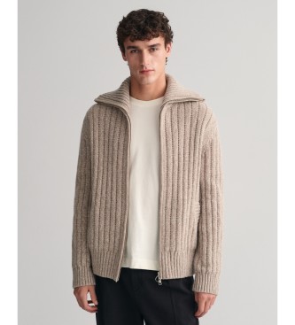 Gant Cardigan in lana con zip beige