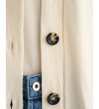 Gant Sehr feine beige Strickjacke aus Schafwolle