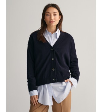 Gant Cardigan in finissima lana di pecora blu scuro