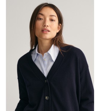 Gant Very fine navy sheep's wool cardigan