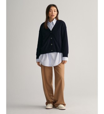 Gant Cardigan in finissima lana di pecora blu scuro