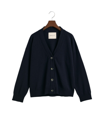 Gant Cardigan in finissima lana di pecora blu scuro