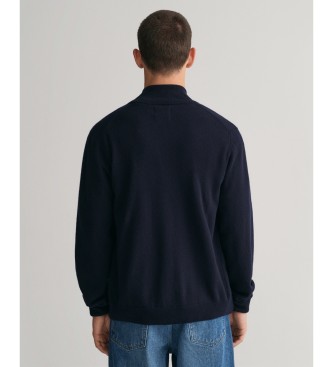 Gant Very fine sheep's wool cardigan with navy zip fastening