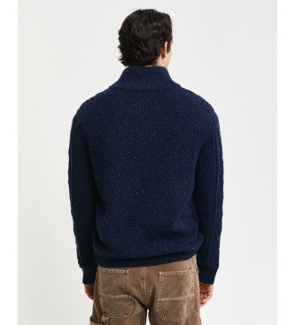 Gant Strikket cardigan med marinebl lynls