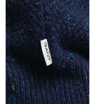 Gant Cardigan in maglia a trecce con zip blu scuro