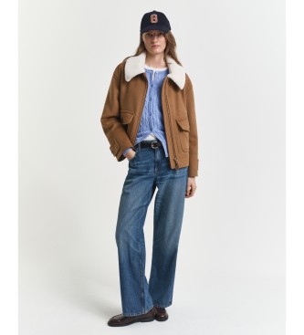 Gant Cardigan bleu en maille à mailles torsadées
