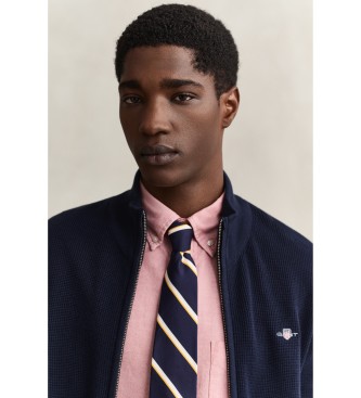Gant Cardigan com textura em favo de mel azul-marinho