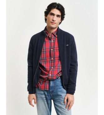 Gant Very fine sheep's wool cardigan with navy zip fastening