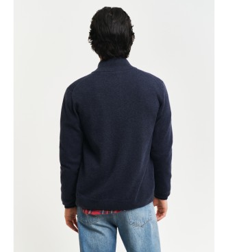 Gant Very fine sheep's wool cardigan with navy zip fastening