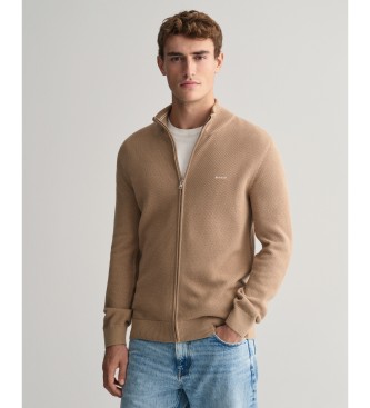 Gant Cardigan con cerniera marrone