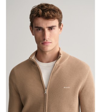 Gant Cardigan con cerniera marrone