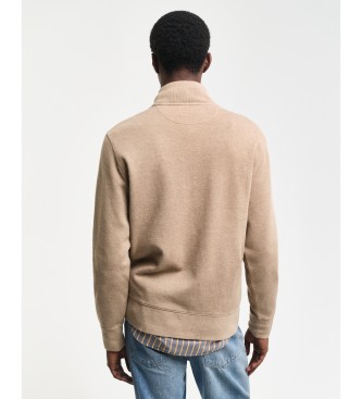 Gant Sacker Rib Zip Strickjacke beige