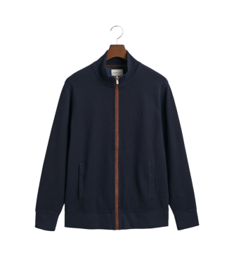 Gant Cardigan con cerniera a coste blu scuro