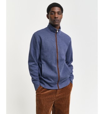 Gant Sacker Rib Zip Cardigan Navy