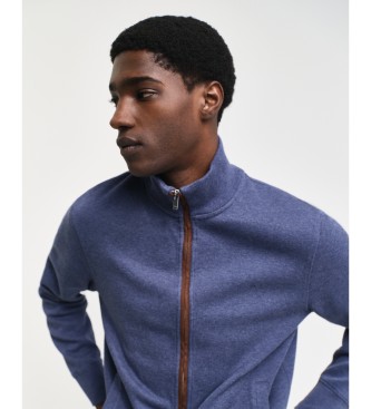 Gant Sacker Rib Zip Cardigan Navy