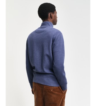 Gant Cardigan con zip a coste Sacker Blu scuro