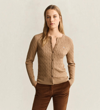 Gant Beige cable-knit cardigan