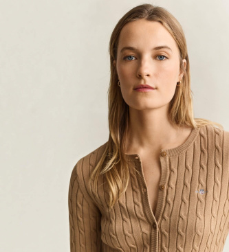 Gant Beige cable-knit cardigan