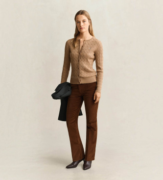 Gant Beige cable-knit cardigan