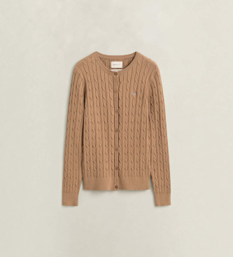 Gant Beige cable-knit cardigan