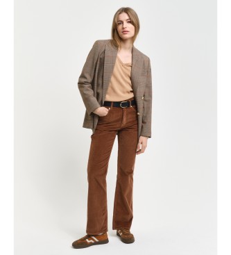 Gant Extra fijne beige lamswollen trui met V-hals