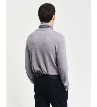 Gant Pull en laine mrinos extra fine avec col de cygne gris