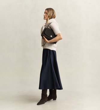 Gant Satijnen rok met marine volume