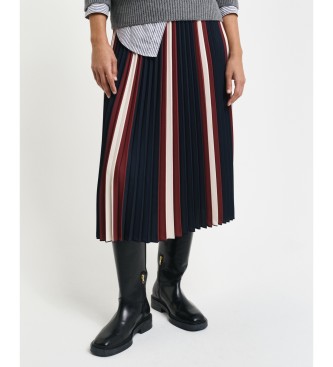 Gant Navy Striped Pleated Pleated Skirt