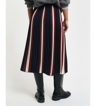 Gant Navy Striped Pleated Pleated Skirt