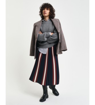 Gant Navy Striped Pleated Pleated Skirt