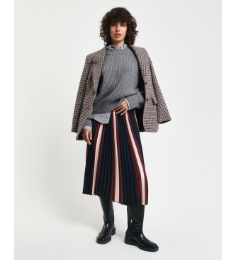 Gant Navy Striped Pleated Pleated Skirt