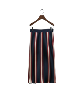 Gant Navy Striped Pleated Pleated Skirt