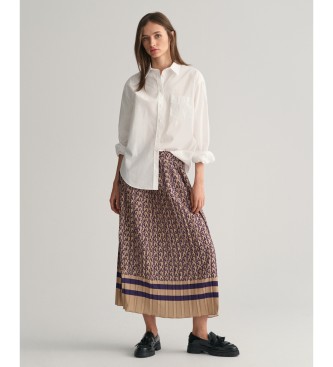 Gant Pleated skirt with beige Monogram print