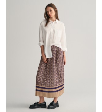 Gant Pleated skirt with beige Monogram print